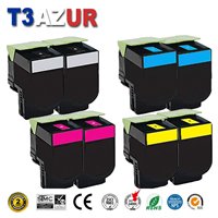 Lot de 8 Toners compatibles Lexmark CS317/ CX317/ CS417/ CX417/ CS517/ CX517