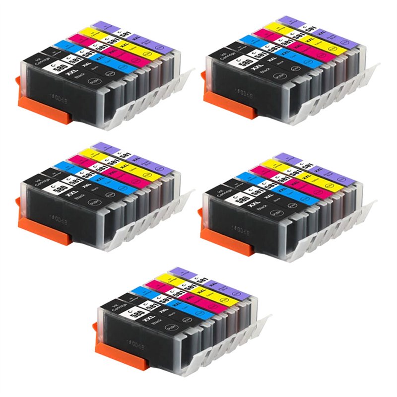 Lot de 30 Cartouches Compatibles Canon PGI-580/CLI851Bl XXL