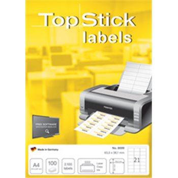 TOP STICK Etiquette universelle, 48,5 x 25,4 mm, blanc (100 pages)