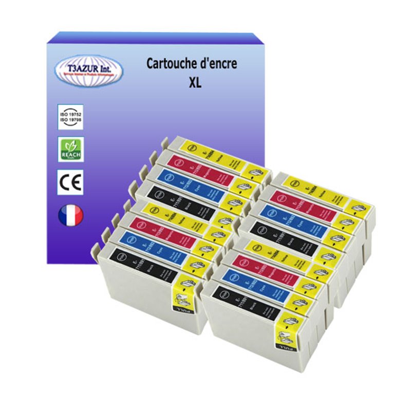 Lot de 16 Cartouches compatibles Epson T0711-T0714 (T0715 / T0895)