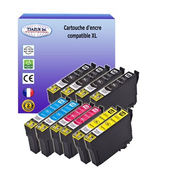 Lot de 10 Cartouches compatibles Epson T1811 / T1812 / T1813 / T1814