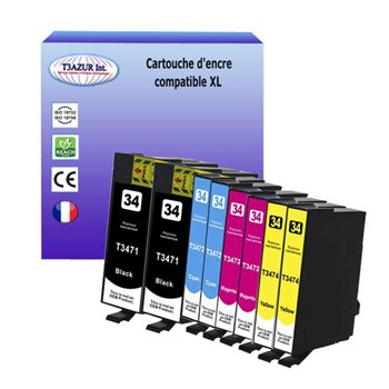 Lot de 8 Cartouches compatiblse Epson T3471 / T3472 / T3473 / T3474