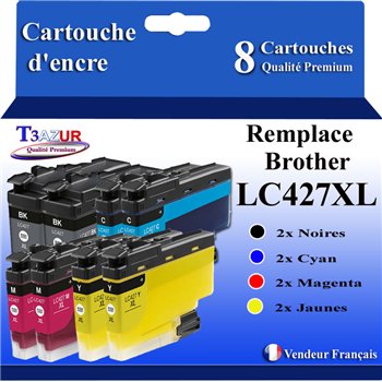Lot de 8 Cartouches compatibles Brother LC427XL