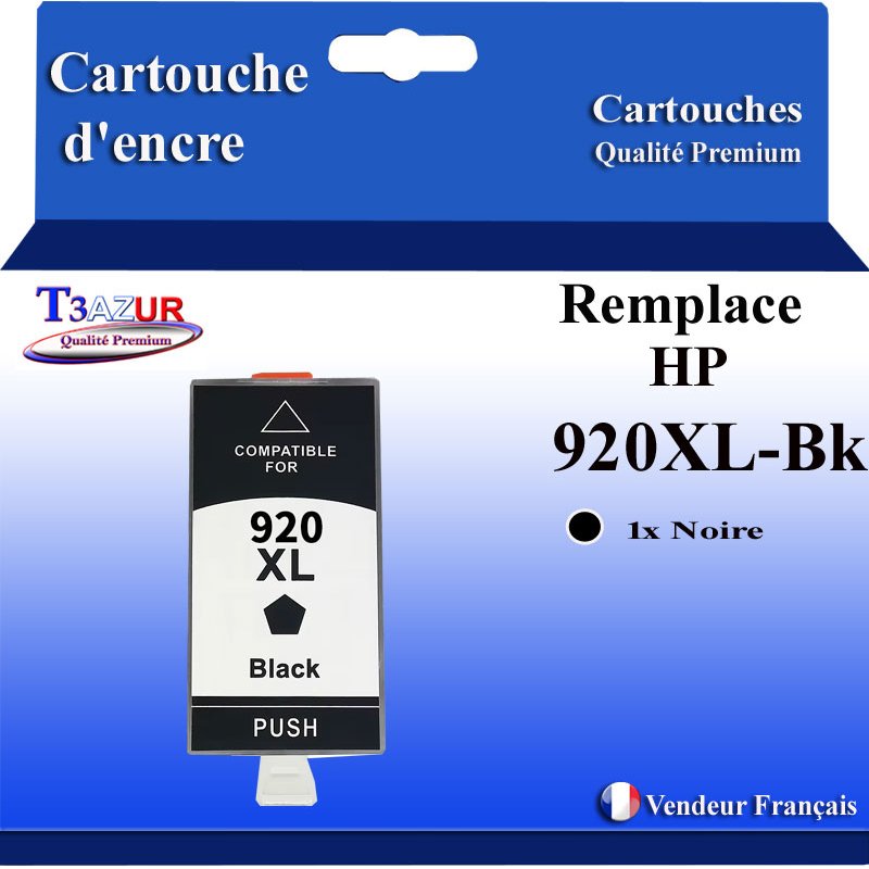 Cartouche compatible HP 920XL (CD975AE/CD971AE) - Noire - 53ml