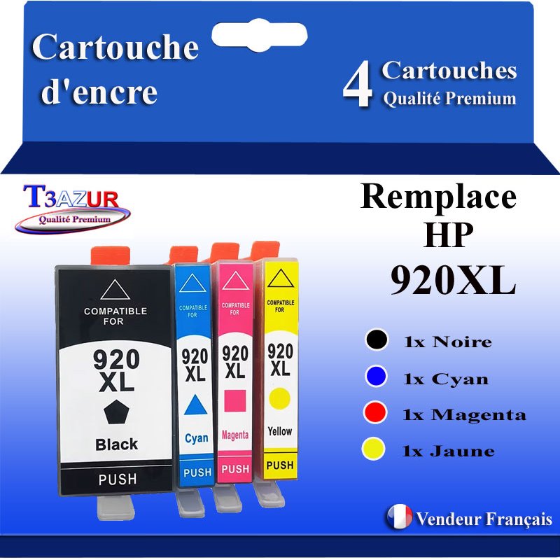 Cartouche compatible HP 920XL (CD975AE/CD971AE) - Noire - 53ml