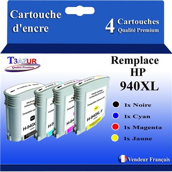 Cartouche compatible HP 940XL (C4909AE) - Jaune - 29ml