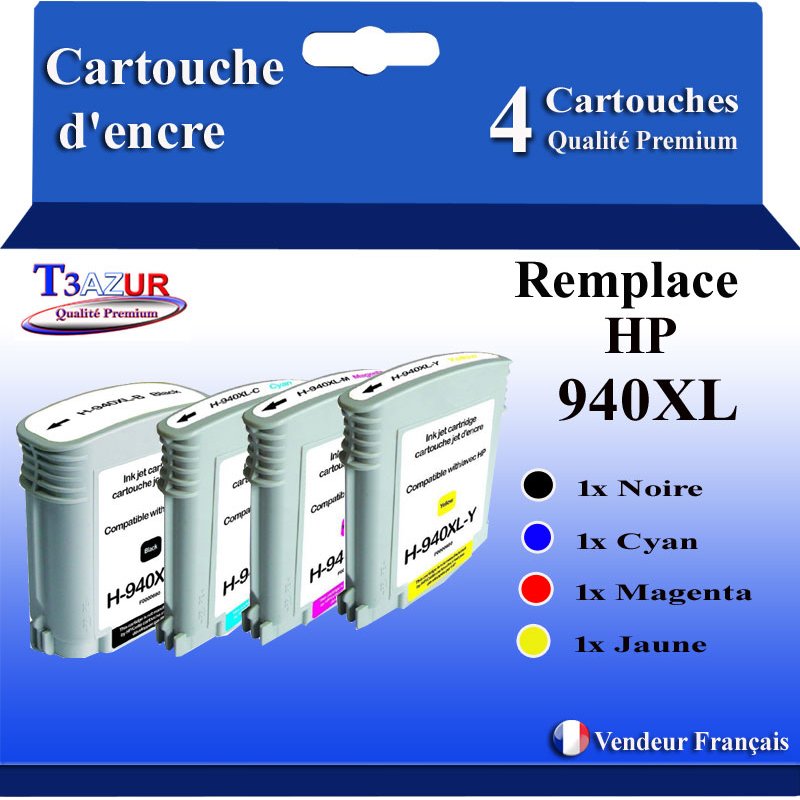 Cartouche compatible HP 940XL (C4909AE) - Jaune - 29ml