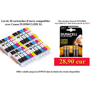 Lot de 10 Cartouches compatibles pour Canon PGI-550 XL / CLI-551 XL (avec puce)