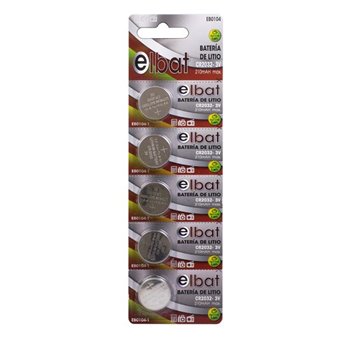 Elbat Pack de 5 Piles Bouton Lithium CR2032 3V
