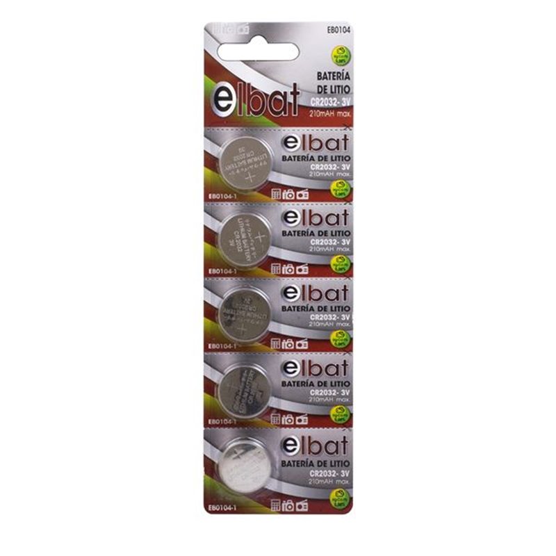 Elbat Pack de 5 Piles Bouton Lithium CR2032 3V