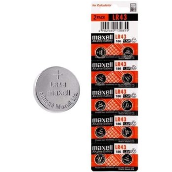 Maxell Pack de 10 Piles Bouton Alcalines LR43 1,5V