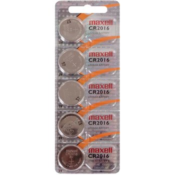 Maxell Lot de 5 piles bouton au lithium CR2016 3 V