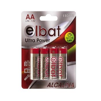 Elbat Pack de 4 Piles Alcalines LR6/AA