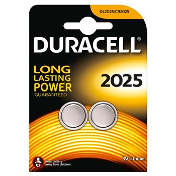Pile bouton au lithium Duracell DL2025B2 CR2025 3V (2 unités)