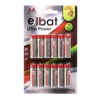 Elbat Pack de 12 Piles Alcalines LR6/AA