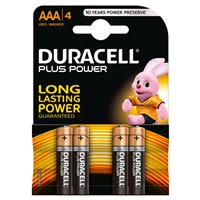 Piles alcalines Duracell MN2400B4 AAA LR03 1,5 V Plus Power (4 unités)