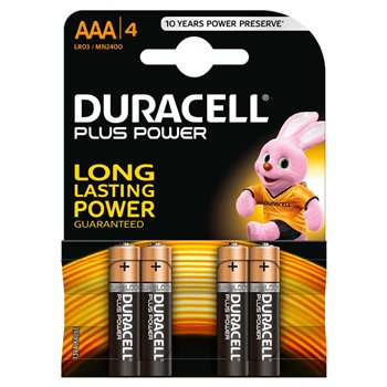Piles alcalines Duracell MN2400B4 AAA LR03 1,5 V Plus Power (4 unités)