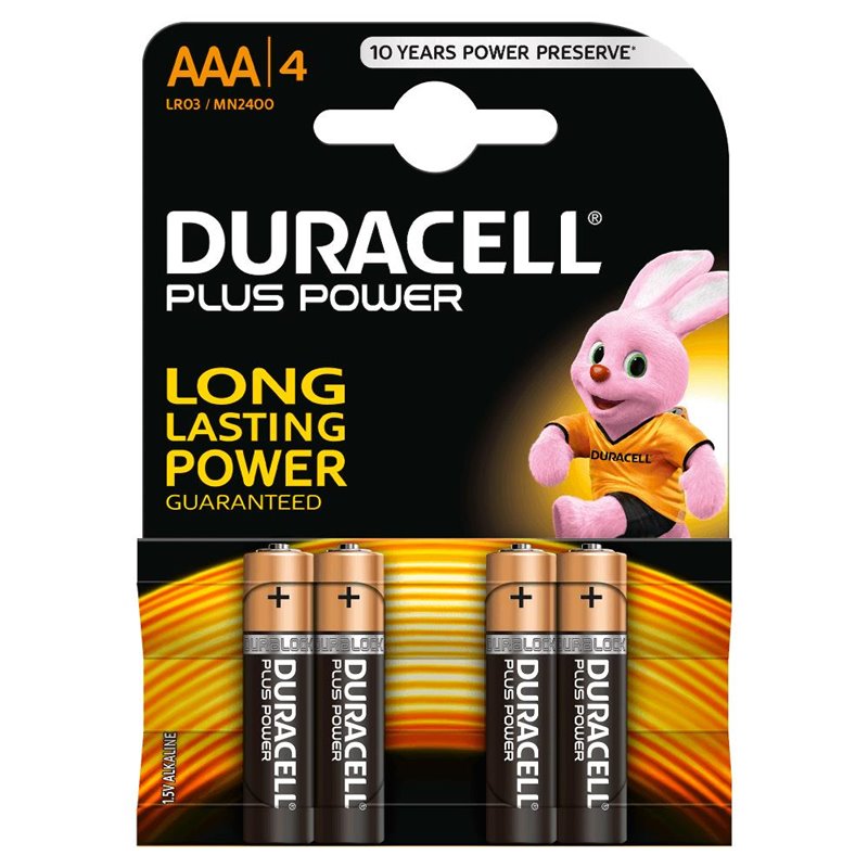 Piles alcalines Duracell MN2400B4 AAA LR03 1,5 V Plus Power (4 unités)