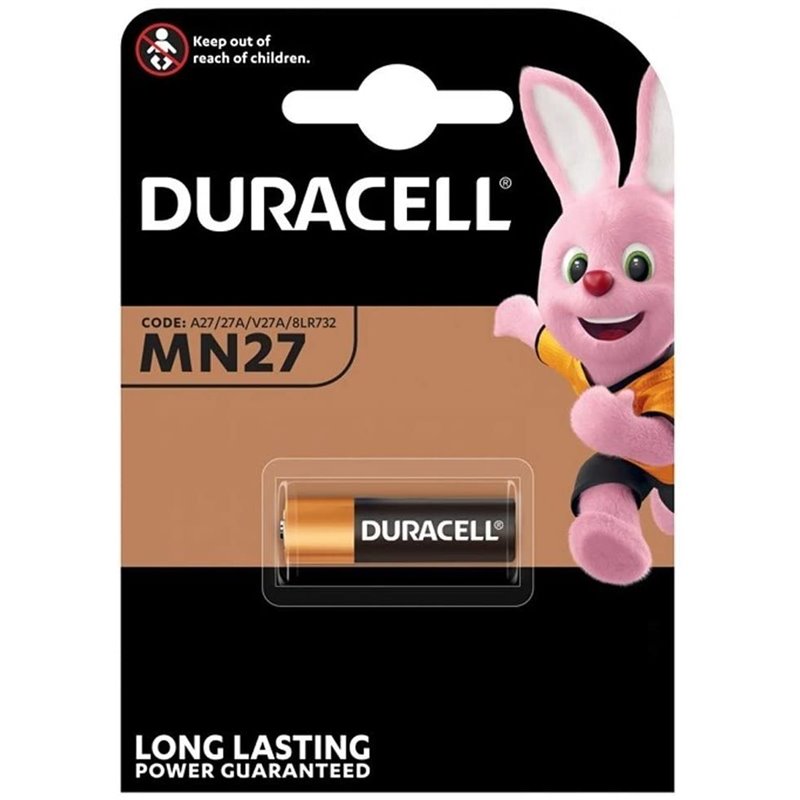 Pile alcaline Duracell MN27 A27/27A/V27A/8LR732 12V - 1 unité