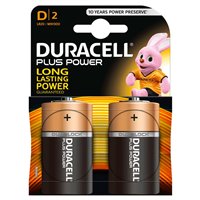 Piles alcalines D Duracell MN1300B2 LR20 1,5V Plus Power (2 unités)