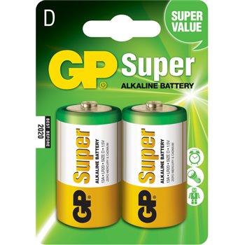 GP Pack de 2 Piles Super Alcalines LR20 D 1,5V