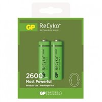 GP ReCyko Pack de 2 Piles Rechargeables 2600mAh AA 1,2V - Préchargées - Durée de vie : Jusqu'à 1 000 fois