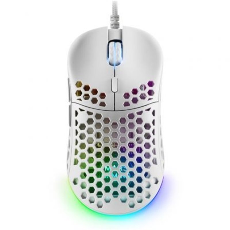 Souris Gaming USB Mars Gaming MM55 12800dpi - Boîtier Panneau Perforé - 5 Boutons - Éclairage RGB Chroma - Utilisation Droitier 