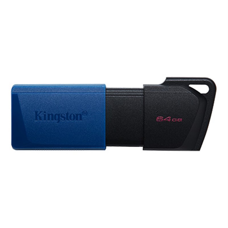 Clé USB Kingston DataTraveler Exodia M 64 Go - USB 3.2 Gen 1 - Capuchon mobile - Clip porte-clés - Couleur noir/bleu