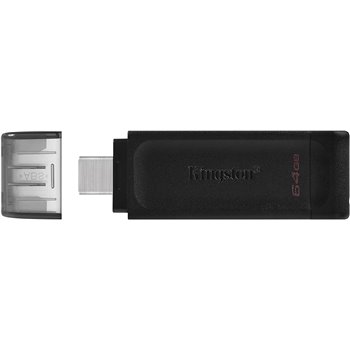 Mémoire USB Type C Kingston DataTraveler 70 64 Go - USB-C 3.2 Gen 1 - Avec couvercle - Noir (Pendrive)