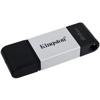Mémoire USB Type C Kingston DataTraveler 80 64 Go - USB-C 3.2 Gen 1 - Lecture 200 Mo/s - Avec couvercle - Design métallique 