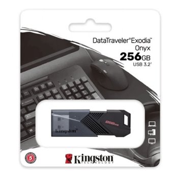 Clé USB Kingston DataTraveler Exodia Onyx 256 Go - USB 3.2 Gen 1 - Clip porte-clés - Noir (Pendrive)