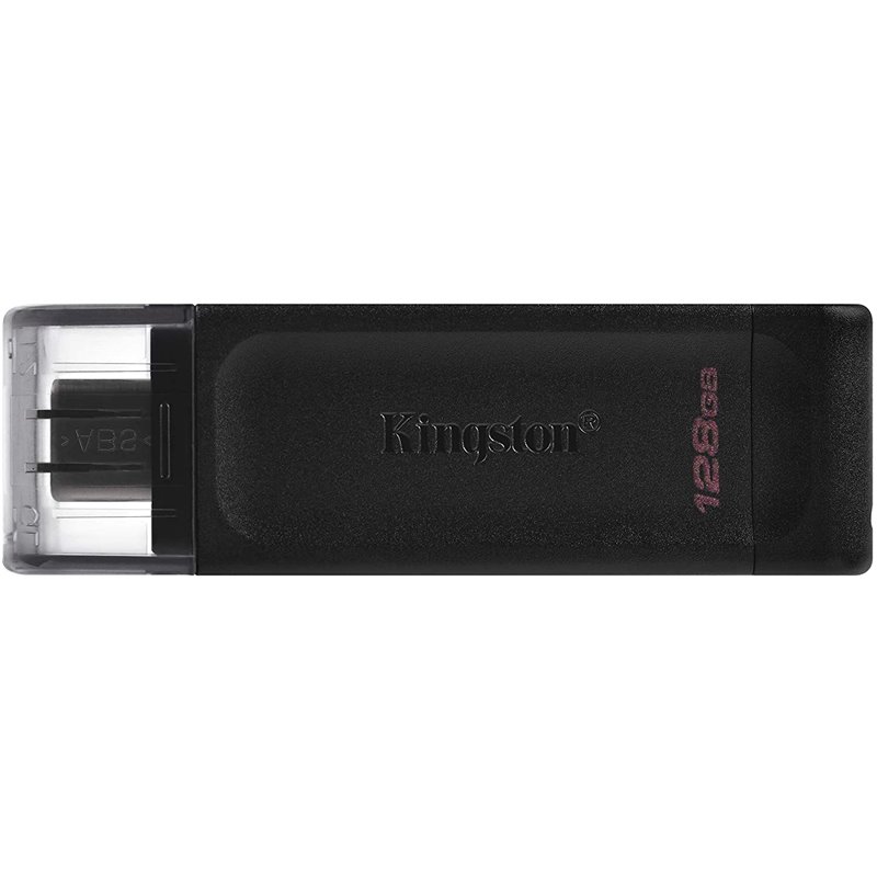 Mémoire USB Type C Kingston DataTraveler 70 128 Go - USB-C 3.2 Gen 1 - Avec couvercle - Noir (Pendrive)