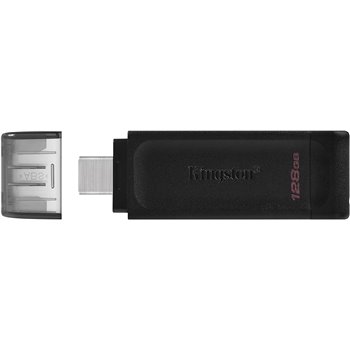 Mémoire USB Type C Kingston DataTraveler 70 128 Go - USB-C 3.2 Gen 1 - Avec couvercle - Noir (Pendrive)