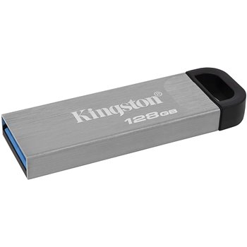 Clé USB Kingston DataTraveler Kyson 128 Go - 3.2 Gen 1 - Lecture 200 Mo/s - Design métallique - Couleur argent (Pendrive)