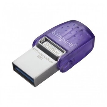 Kingston DataTraveler microDuo 3C USB-A + USB-C Mémoire 256 Go 3.2 Gen 1 - Vitesse de lecture 200 Mo/s - Capuchon de protection 