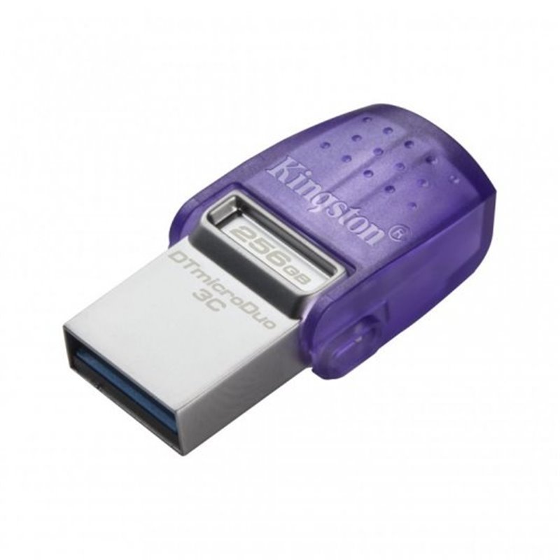 Kingston DataTraveler microDuo 3C USB-A + USB-C Mémoire 256 Go 3.2 Gen 1 - Vitesse de lecture 200 Mo/s - Capuchon de protection 