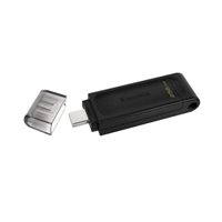 Mémoire Kingston DataTraveler 70 USB-C 3.2 Gen 1 256 Go - Avec couvercle - Noir (Pendrive)