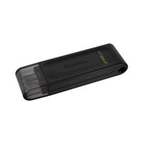 Mémoire Kingston DataTraveler 70 USB-C 3.2 Gen 1 256 Go - Avec couvercle - Noir (Pendrive)