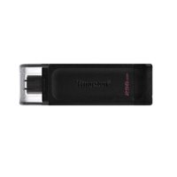 Mémoire Kingston DataTraveler 70 USB-C 3.2 Gen 1 256 Go - Avec couvercle - Noir (Pendrive)