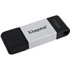 Mémoire USB Type C Kingston DataTraveler 80 128 Go - USB-C 3.2 Gen 1 - Lecture 200 Mo/s - Avec couvercle - Design métallique (Pe