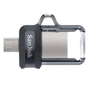 Sandisk Ultra Dual Drive m3.0 Mémoire USB 3.0 et Micro USB 32 Go - Vitesse de lecture 150 Mo/s - Couleur Transparente/Noir (Pend