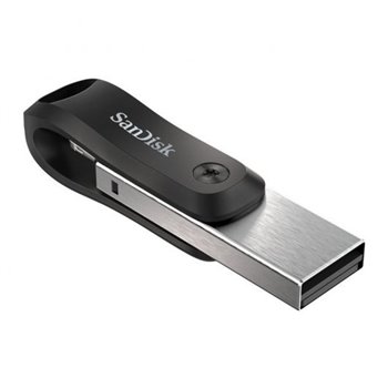 Sandisk IXpand Go USB 3.0 et clé USB Lightning 64 Go – Design métallique/plastique – Couleur acier/noir (Pendrive)