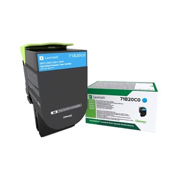 Cartouche de toner Lexmark CS317/ CS417/ CS517/ CX317/ CX417/ CX517 (71B20C0) originale de haute qualité - Cyan