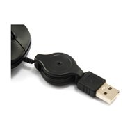 Equip Souris USB avec Câble Rétractable 1000dpi - 3 Boutons - Utilisation Ambidextre - Couleur Noir