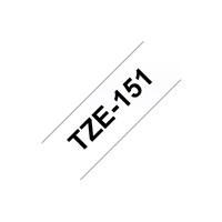 Ruban pour étiquettes laminé générique Brother TZe151 - Texte noir sur fond transparent - Largeur 24 mm x 8 mètres