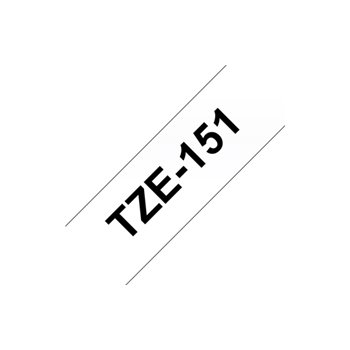 Ruban pour étiquettes laminé générique Brother TZe151 - Texte noir sur fond transparent - Largeur 24 mm x 8 mètres