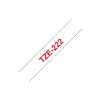Ruban pour étiquettes laminé générique Brother TZe222 - Texte rouge sur fond blanc - Largeur 9 mm x 8 mètres