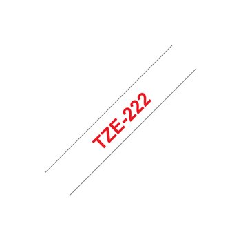 Ruban pour étiquettes laminé générique Brother TZe222 - Texte rouge sur fond blanc - Largeur 9 mm x 8 mètres