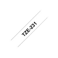 Ruban d'étiquettes laminé générique Brother TZe231 - Texte noir sur fond blanc - Largeur 12 mm x 8 mètres