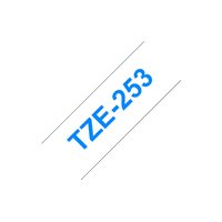 Brother TZe253 Ruban d'étiquettes laminé générique - Texte bleu sur fond blanc - Largeur 24 mm x 8 mètres